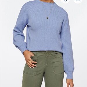 Aliza Mock Neck Women's Blue Sweater Size Medium